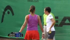 Francesca Schiavone e Flavia Pennetta in azione a Barcellona