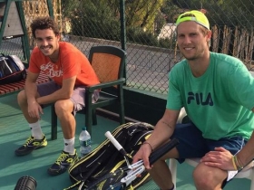Andreas Seppi con Marco Cecchinato a Montecarlo