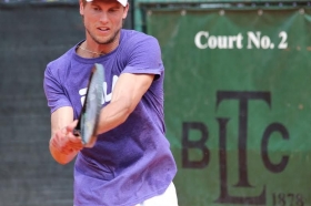 Andreas Seppi, qui in allenamento sul Campo 2 del Bordighera Lawn Tennis Club 1878