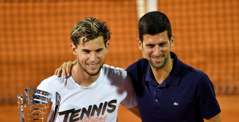 Novak Djokovic con Dominic Thiem nella foto