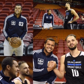 Jo Wilfried Tsonga alle prese con il Basket