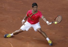 Scivolone di Fernando Verdasco a Madrid