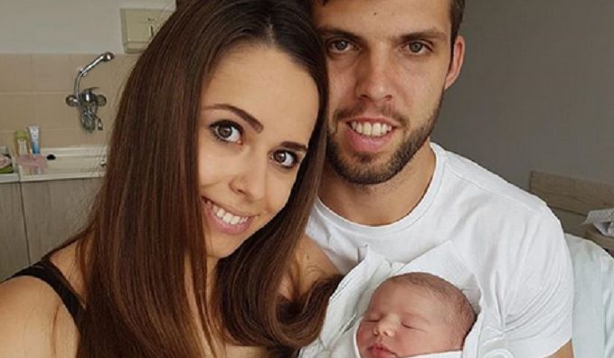Jiry Vesely con la compagna ed il figlio nella foto