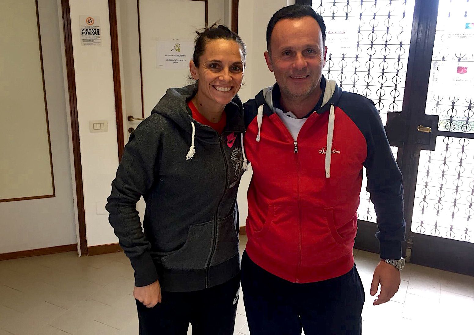 La tarantina Roberta Vinci con il direttore operativo dello Junior Tennis Milano Filippo Maltempi