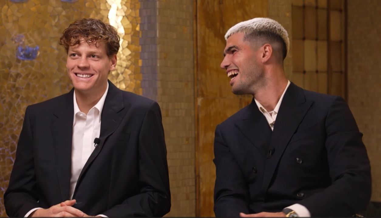 Jannik Sinner e Carlos Alcaraz intervistati a Torino da CNN Sport