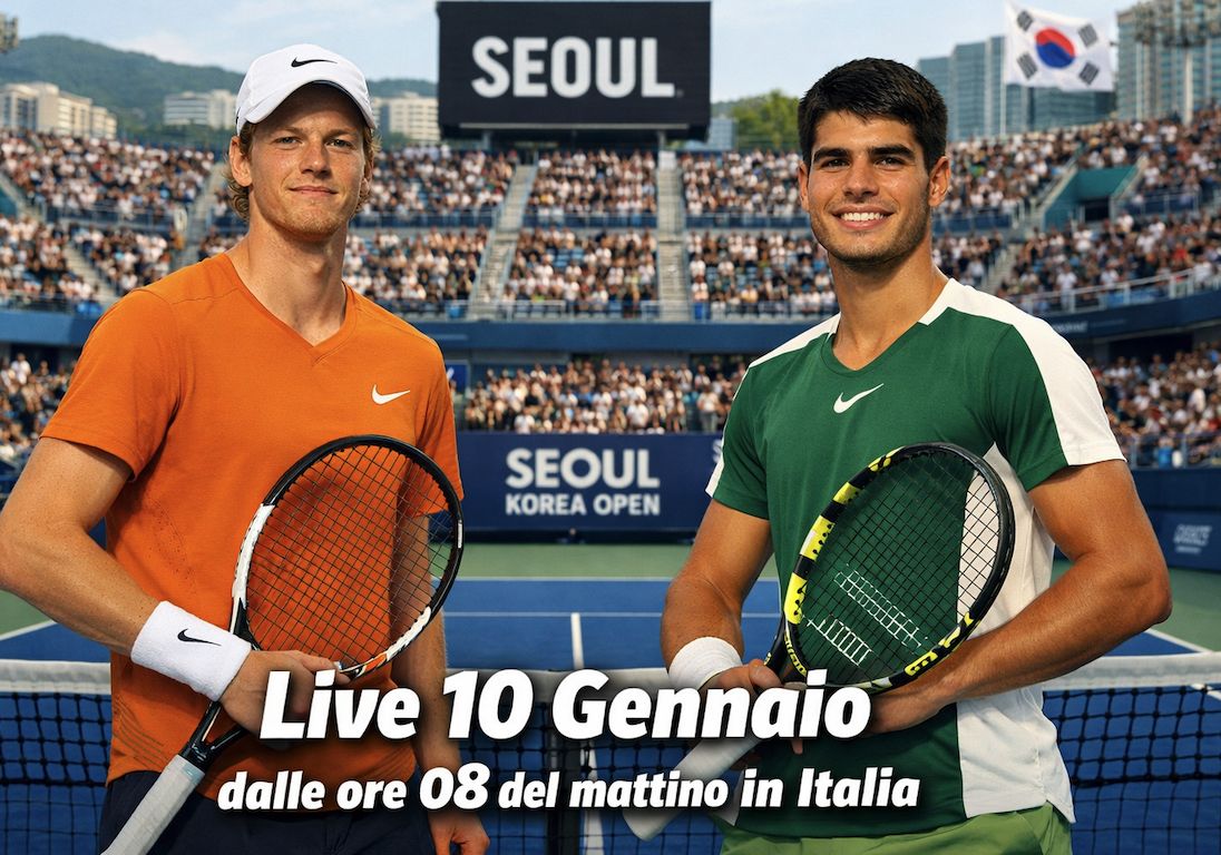 Alcaraz&ndash;Sinner a Seoul: sfida live il 10 Gennaio dalle 8 su Sky Sport Uno