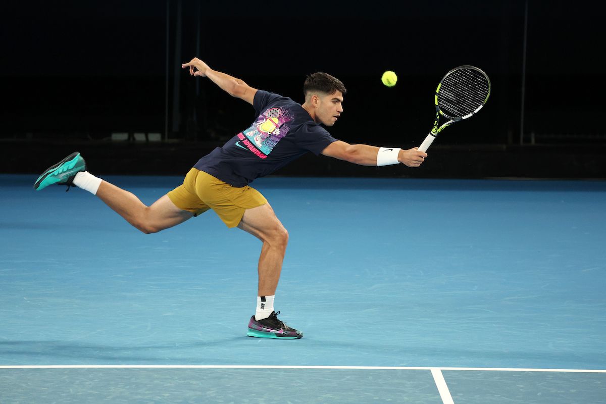 Carlos Alcaraz in allenamento (foto Australian Open)