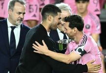 Alcaraz consegna il trofeo a Messi, Djokovic incontra Piastri e Metallica