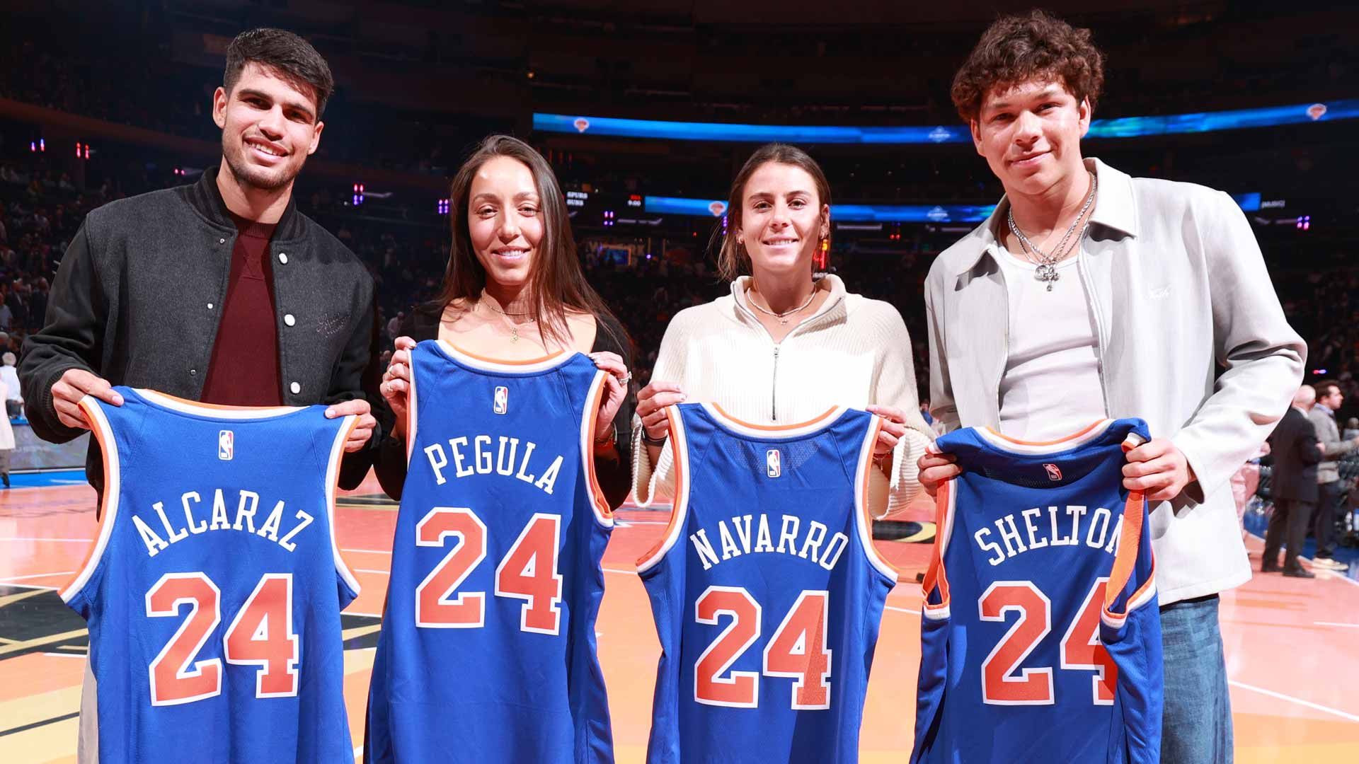 Alcaraz e Shelton nella esibizione al Madison Square Garden di NYC