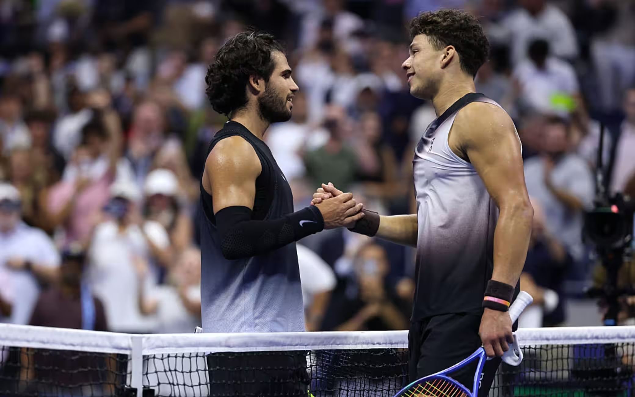 Alcaraz e Shelton, che partita a New York (foto Getty Images)