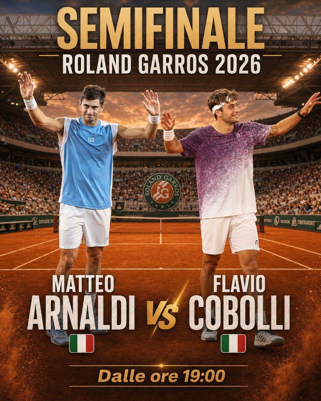Matteo Arnaldi e Flavio Cobolli - Foto Patrick Boren