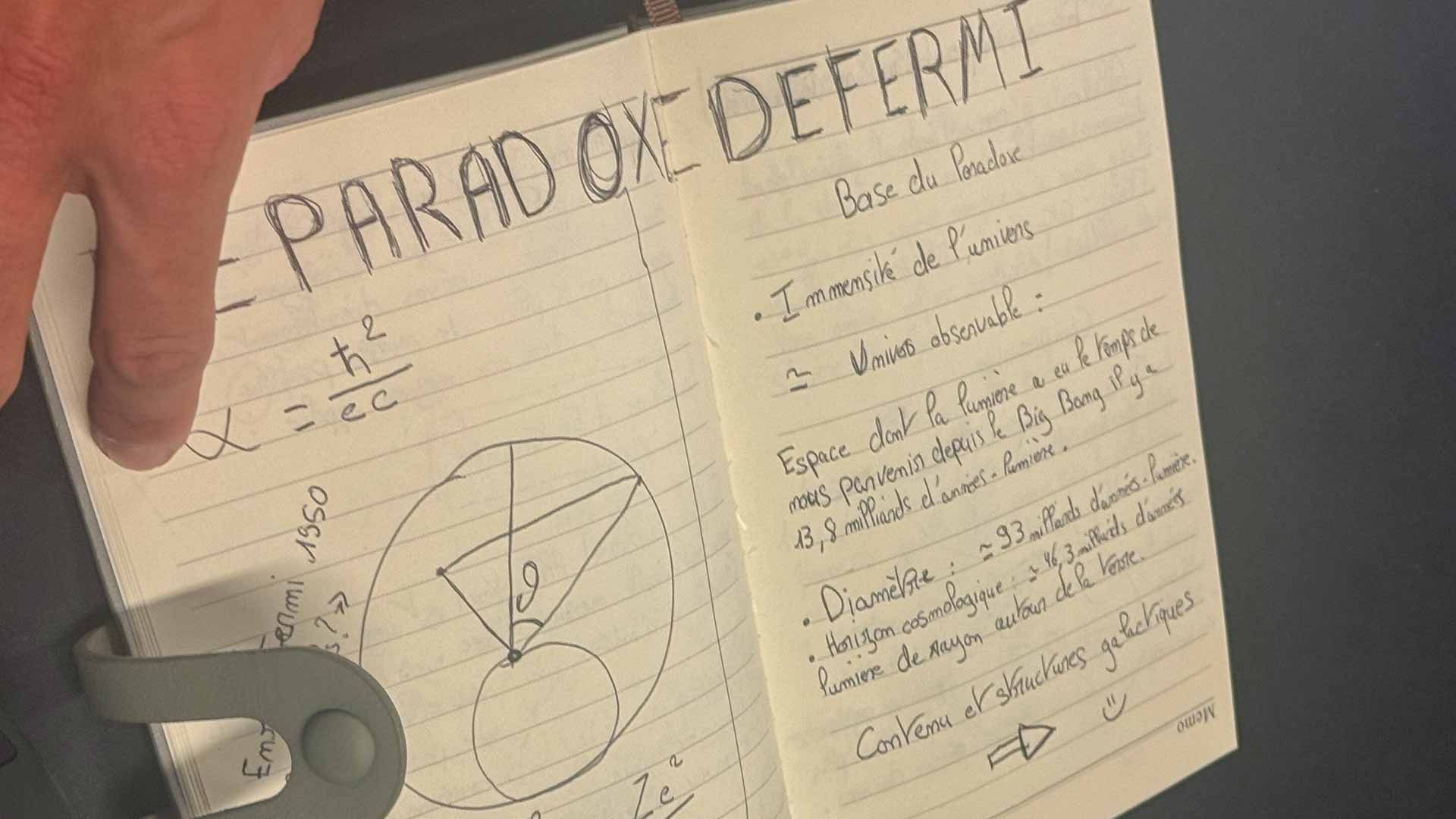 Uno dei quaderni di Atmane, mostrati al sito ATP