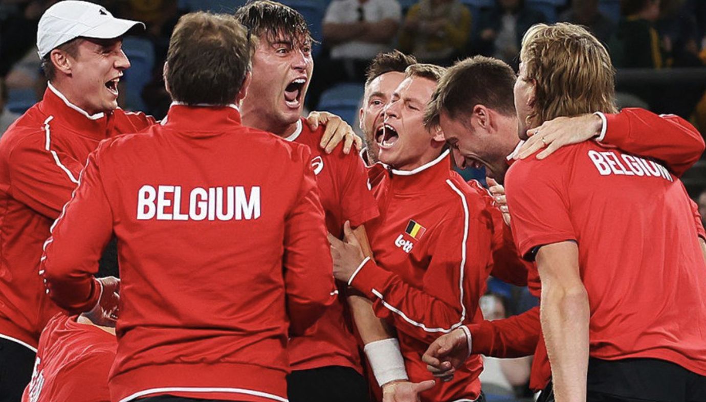 Il Belgio festeggia dopo la vittoria sull'Australia
