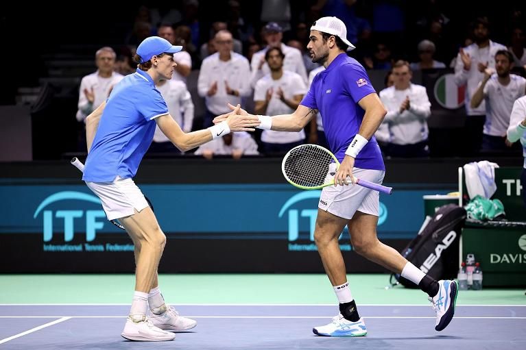 Jannik Sinner e Matteo Berrettini (foto Sposito/FITP)