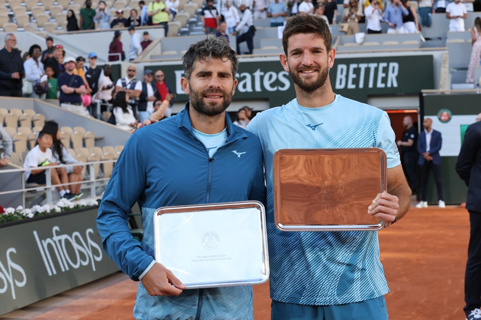 SImone Bolelli e Andrea Vavassori in azione quest'oggi a Parigi - Foto Patrick Boren