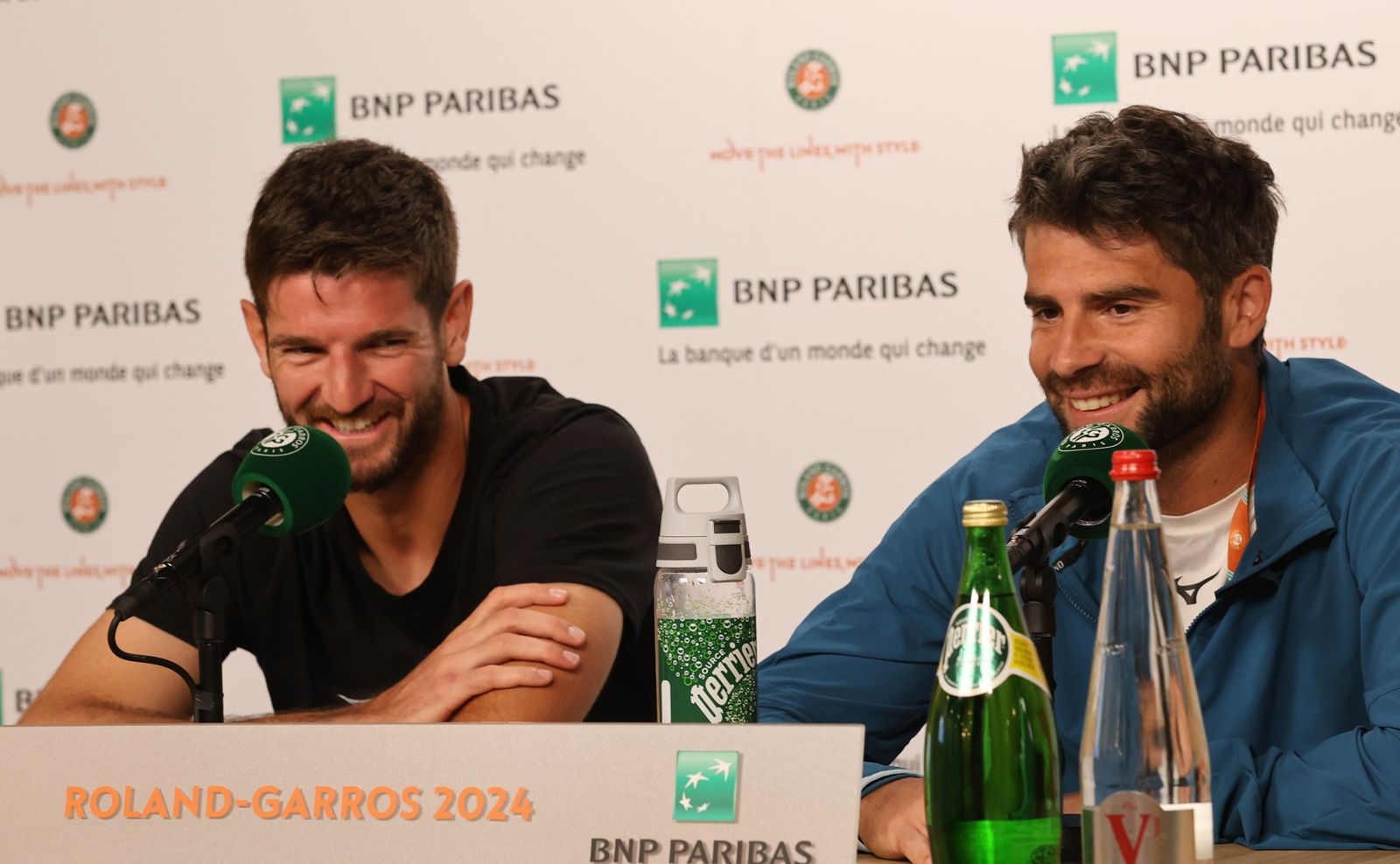 SImone Bolelli e Andrea Vavassori in azione quest'oggi a Parigi - Foto Patrick Boren