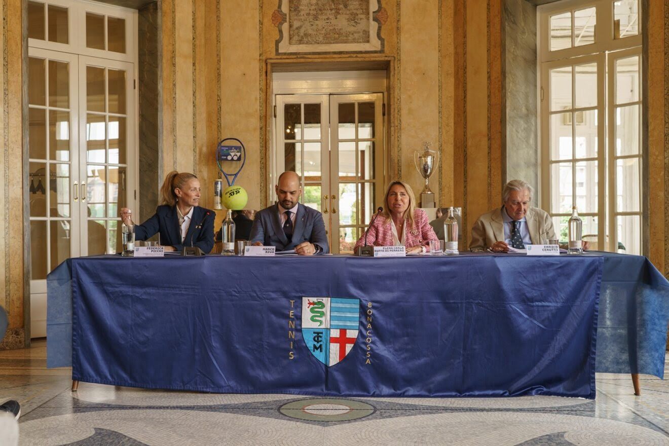 La conferenza stampa di presentazione del 66&deg; Trofeo Bonfiglio, tenuta in mattinata al Tennis Club Milano Alberto Bonacossa (foto Luigi Leonardi)