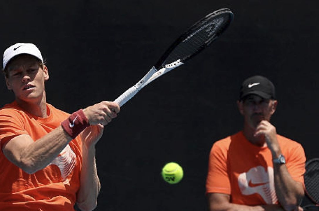 Jannik Sinner con Darren Cahill - Foto getty images