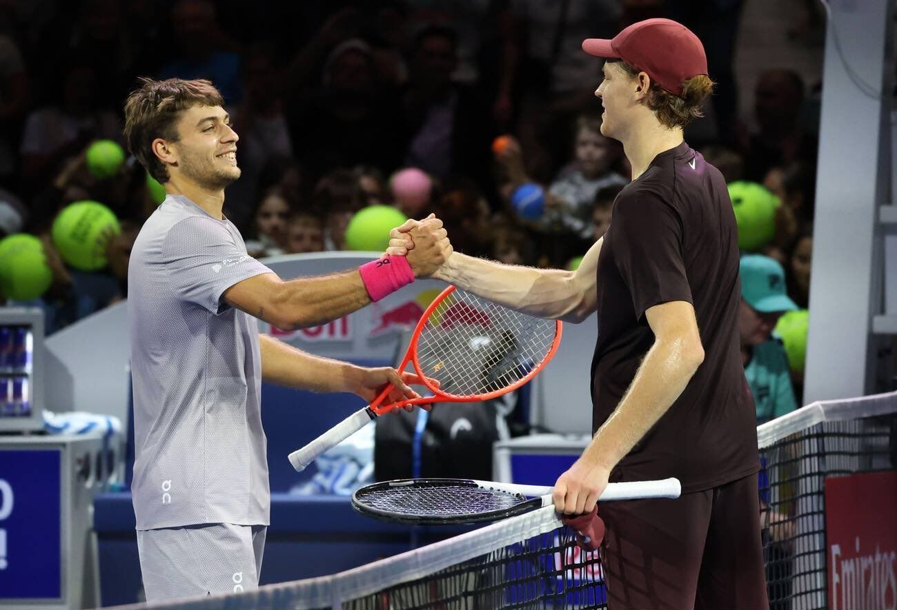Jannik Sinner e Flavio Cobolli (foto Getty Images)