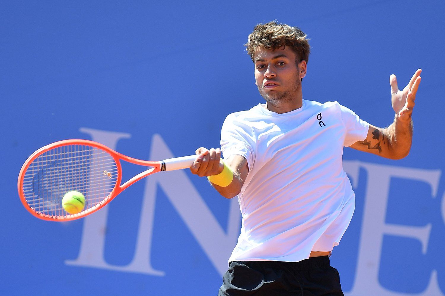 Flavio Cobolli, prima testa di serie del Piemonte Open Intesa Sanpaolo, ha esordito con un successo contro l'argentino Collarini (foto FITP)