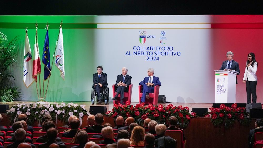 Il palco della premiazione (foto CONI)