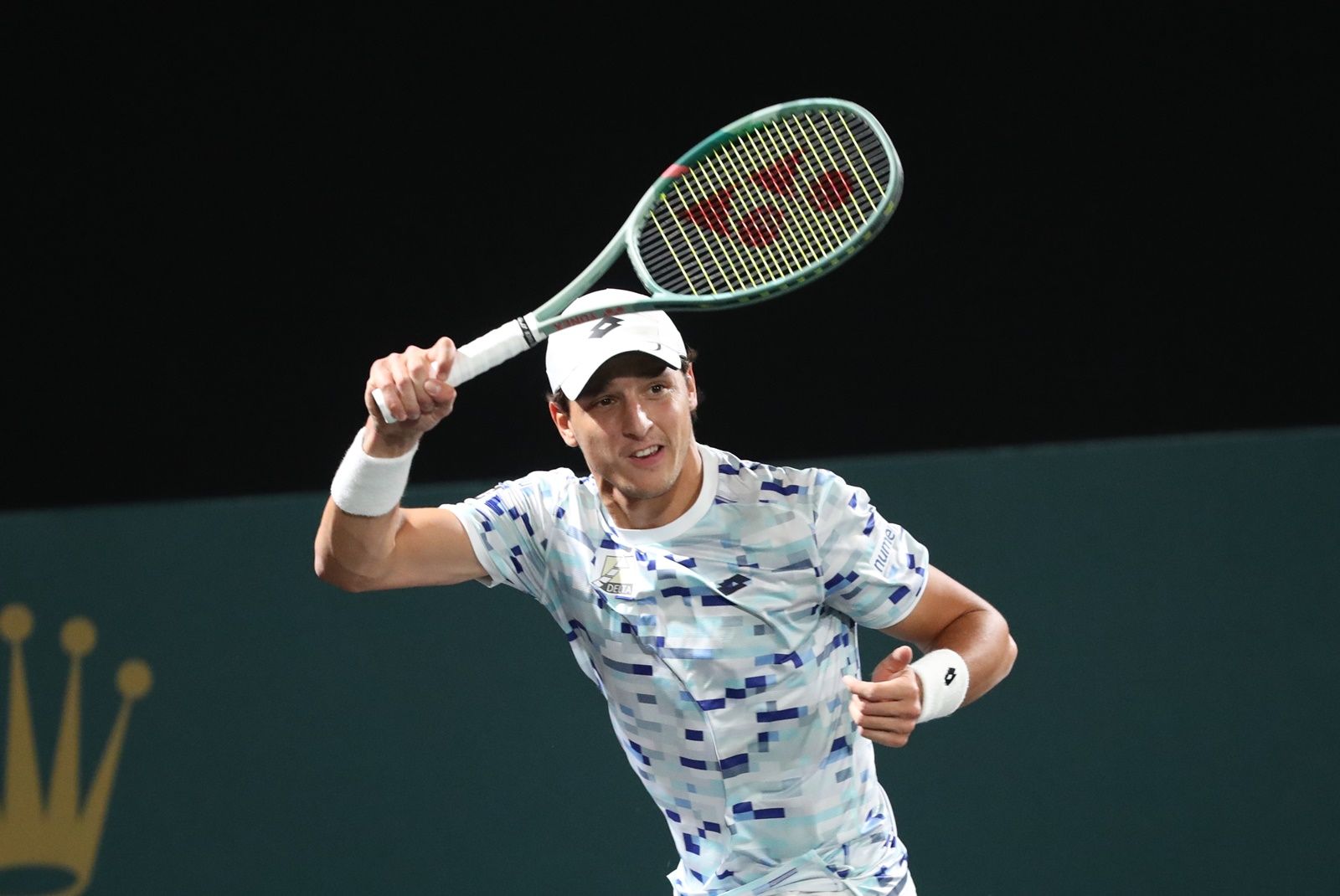 Luciano Darderi in azione questa mattina a Parigi Bercy  - Foto Patrick Boren