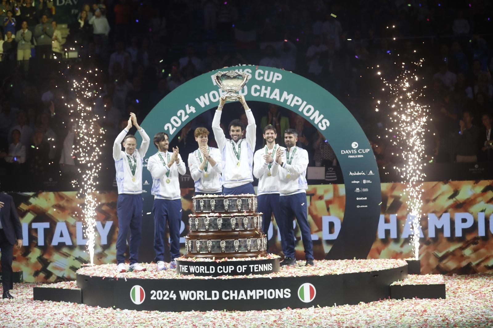 La squadra italiana di Davis Cup a Malaga (foto Brigitte Grassotti)