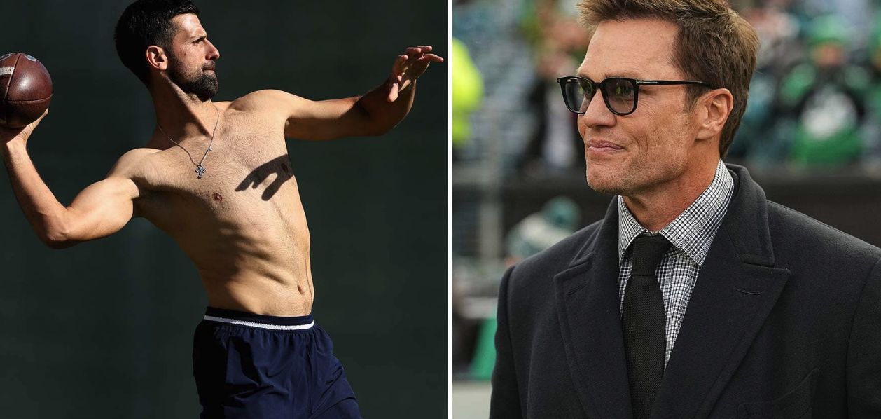 Novak Djokovic si diverte a Indian Wells: lancio da quarterback e risposta di Tom Brady - Foto Getty Images