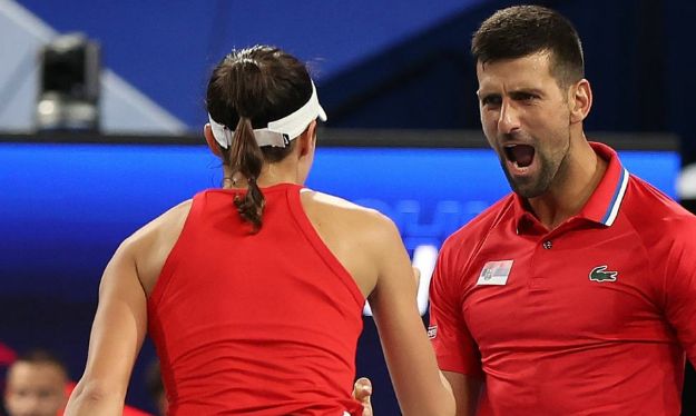 Novak Djokovic e Olga Danilovic nella foto - Foto Getty Images