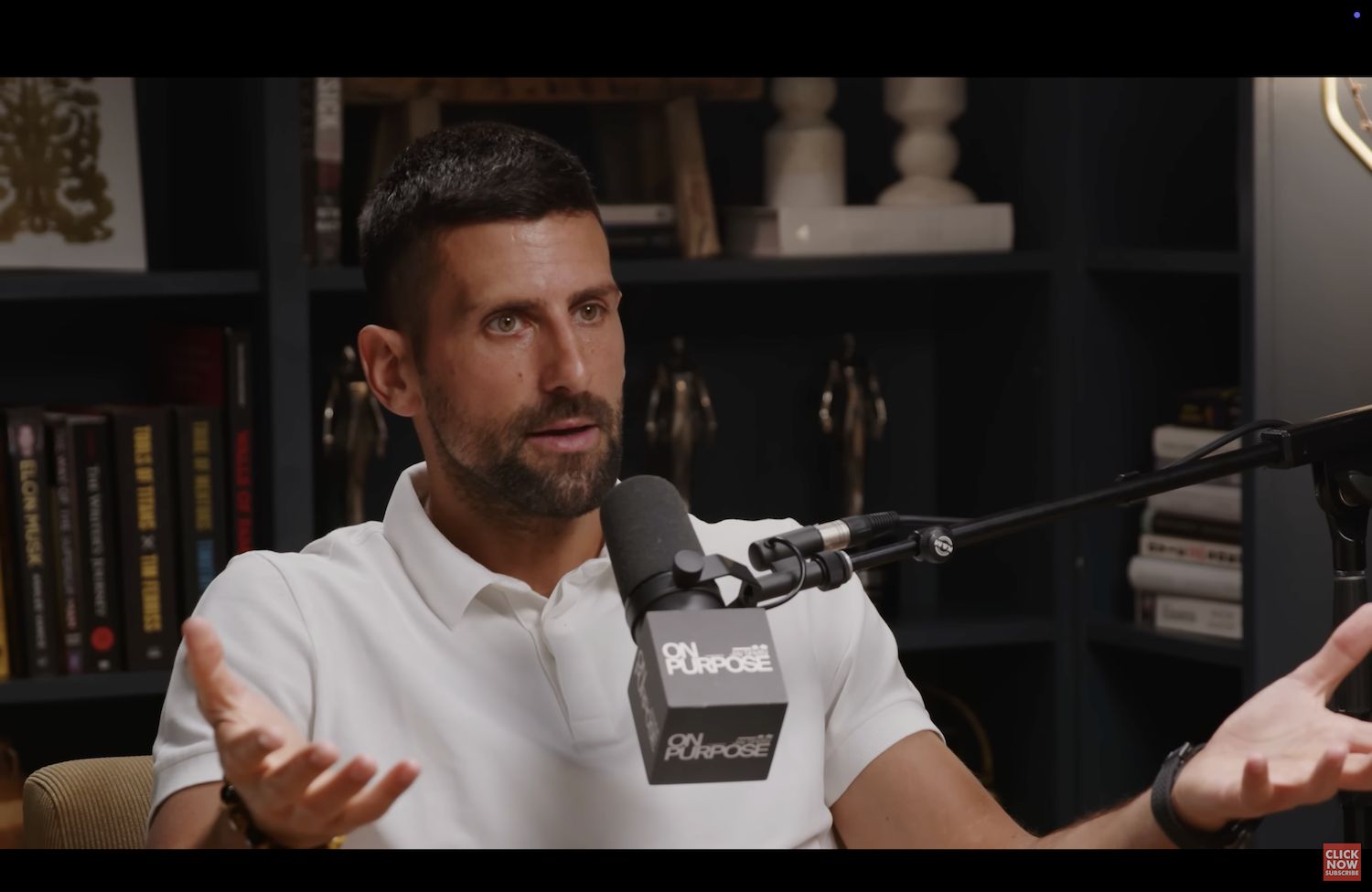 Novak Djokovic nel corso dell'intervista