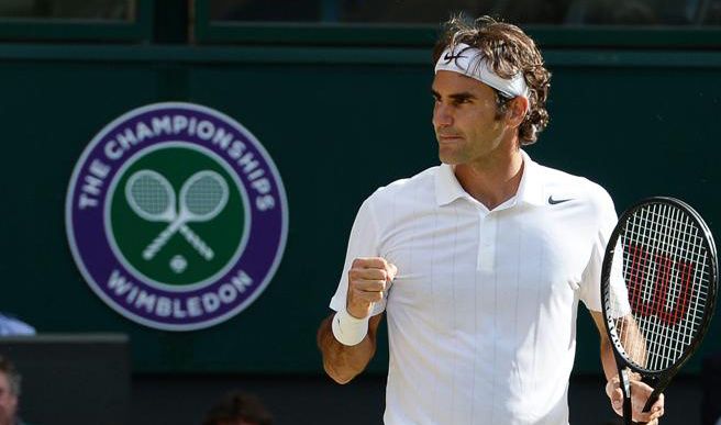 Federer nella cerimonia allo scorso Wimbledon