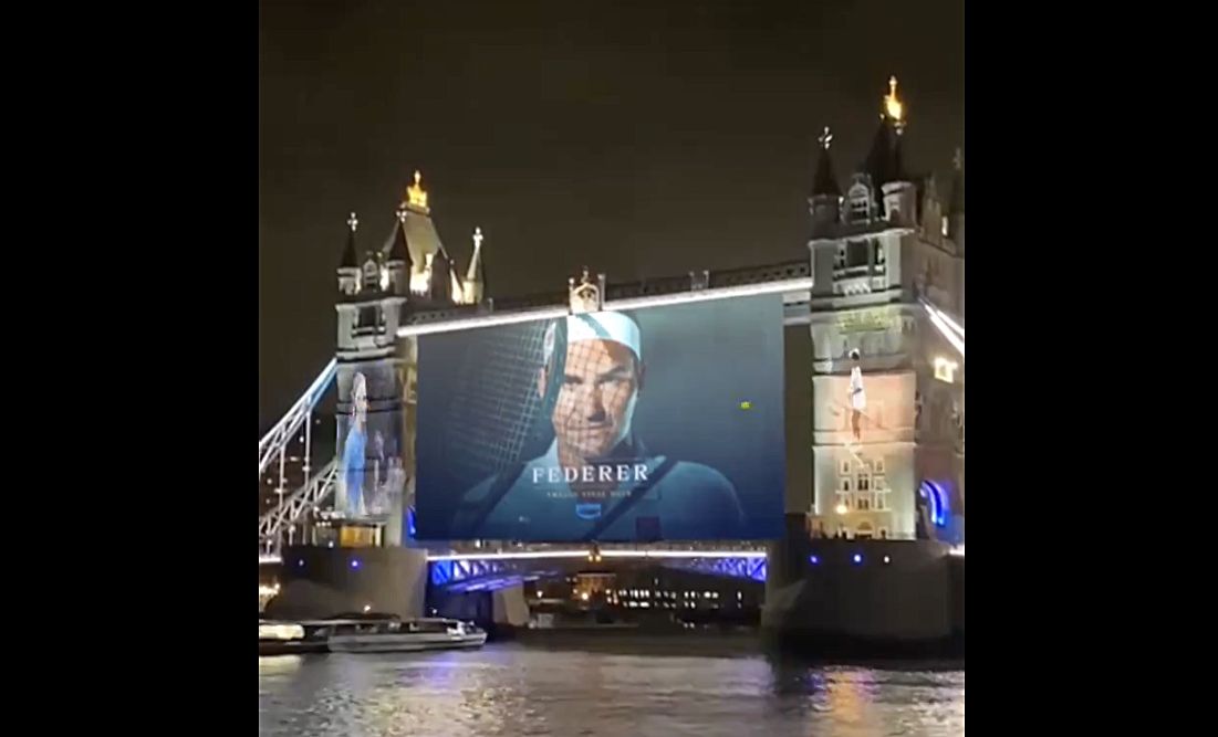 Federer proiettato sul Tower Bridge