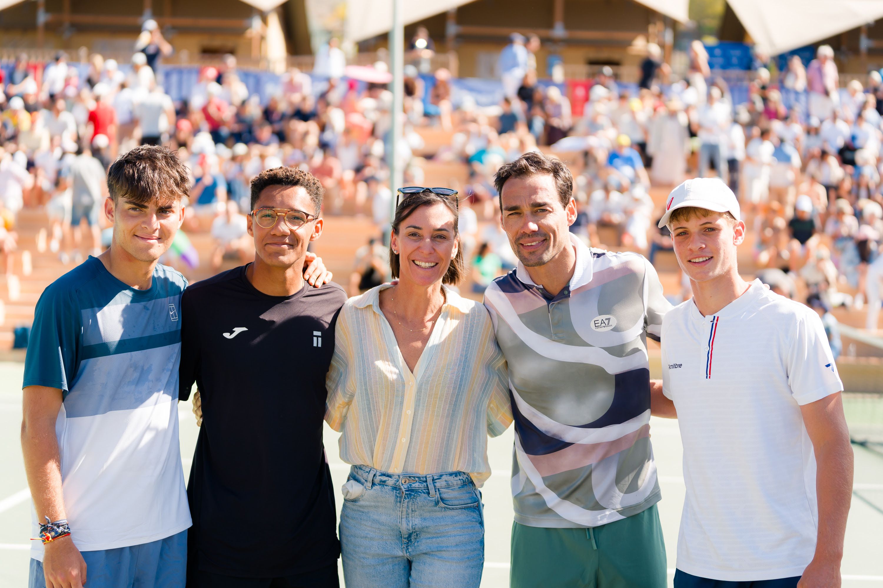 Flavia Pennetta, Fabio Fognini e i giovani tennisti canari - Foto Alejandro Fumero