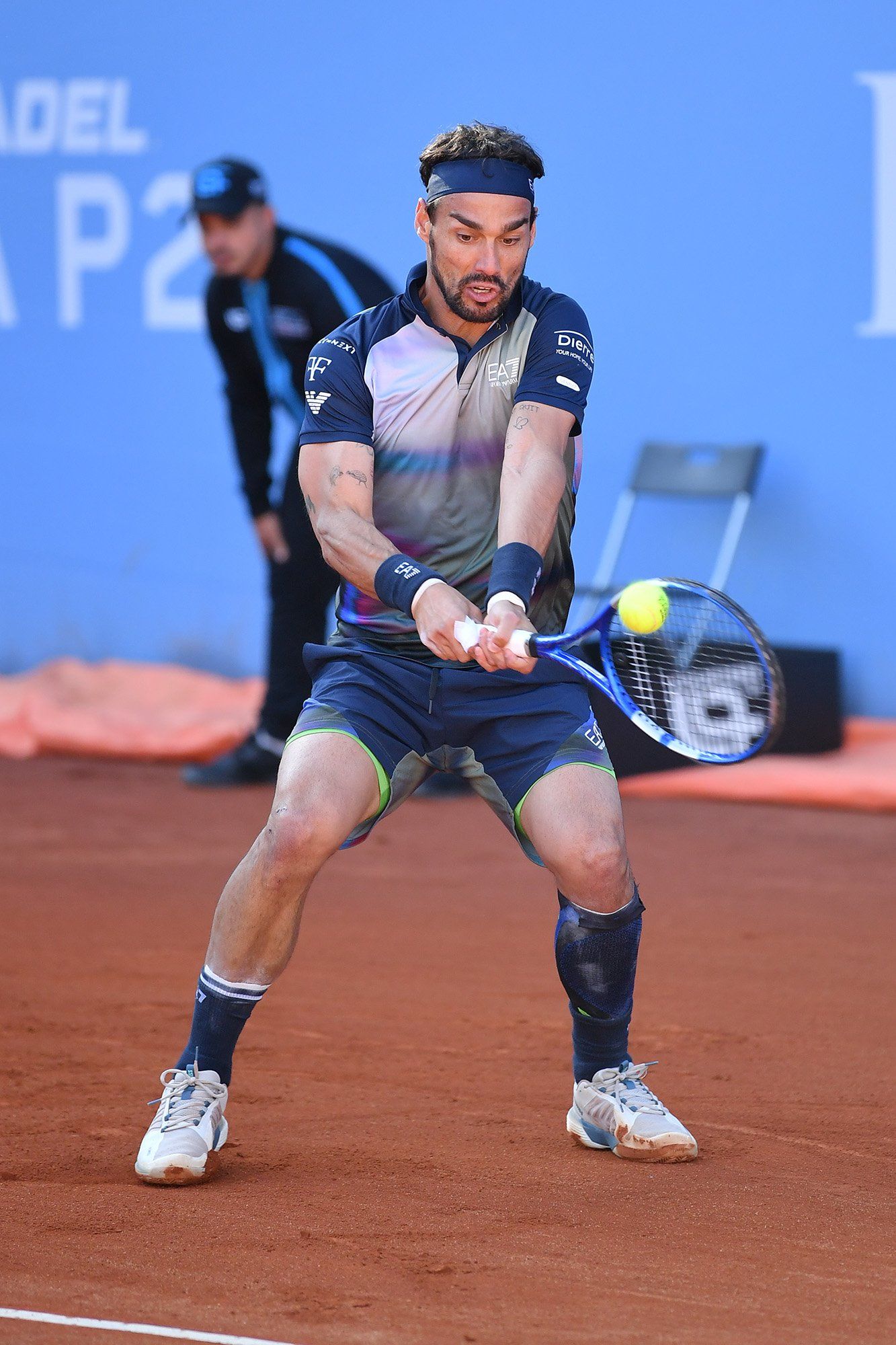 Fabio Fognini ha esordito al Circolo della Stampa Sporting con un successo: 6-2 6-3 a Zeppieri (foto Francesco Panunzio)