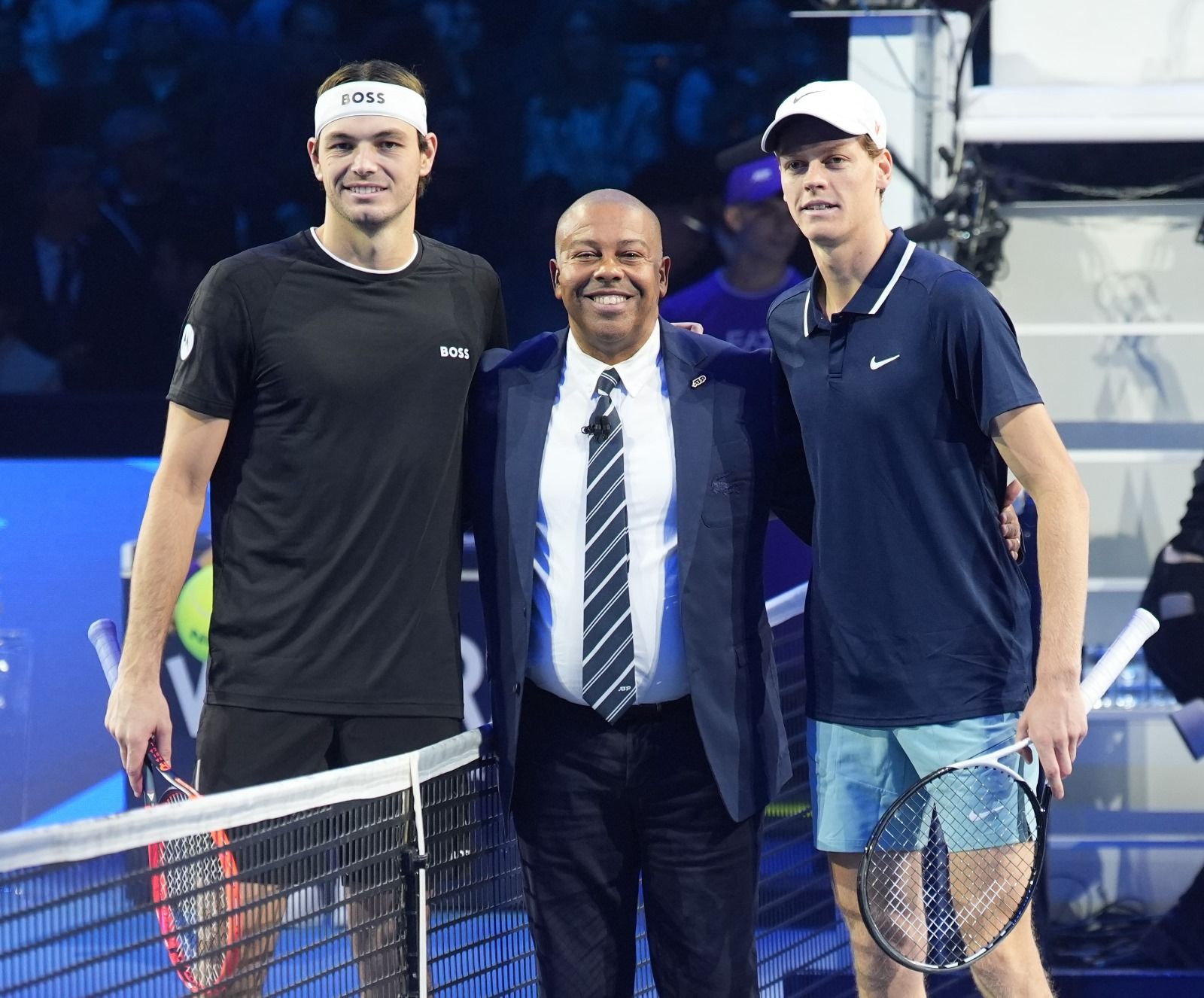 Taylor Fritz, Carlos Bernardes e Jannik Sinner nella foto - Foto Brigitte Grassotti