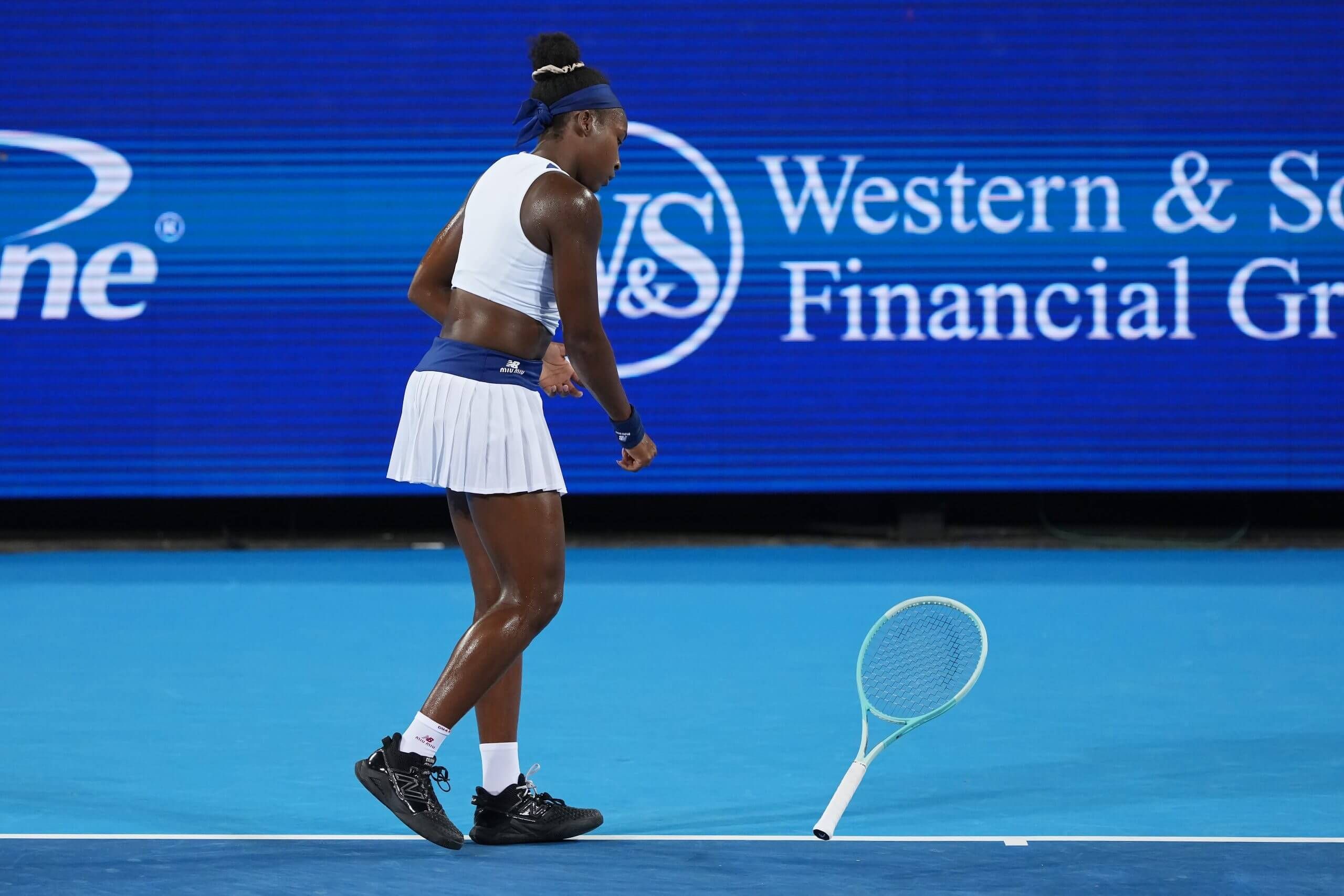La frustrazione di Gauff dopo l'ennesimo doppio fallo