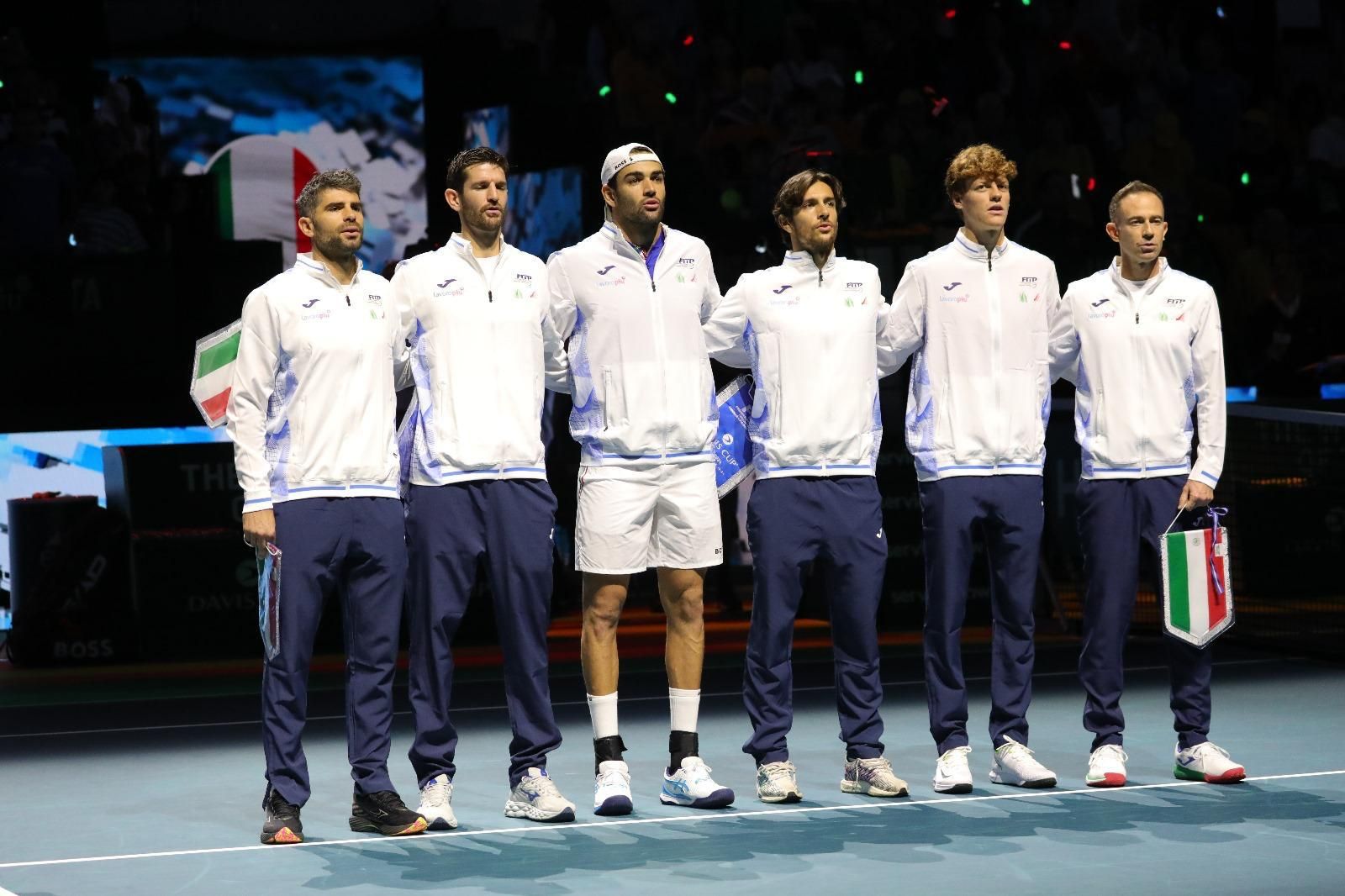 La squadra italiana di Davis Cup a Malaga (foto Brigitte Grassotti)