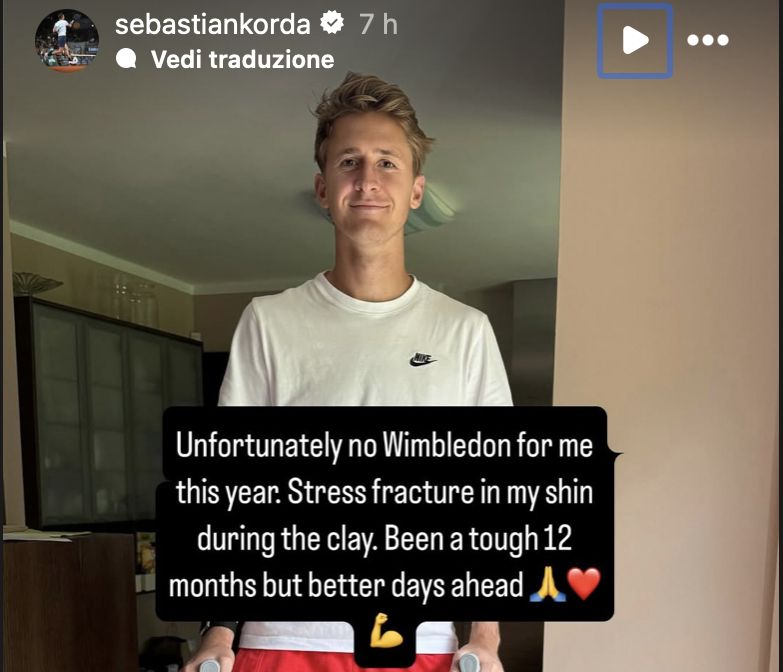 Korda nella storia Instagram