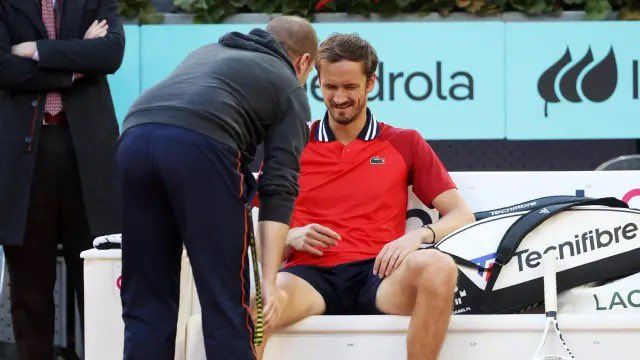 Daniil Medvedev col trainer a Madrid