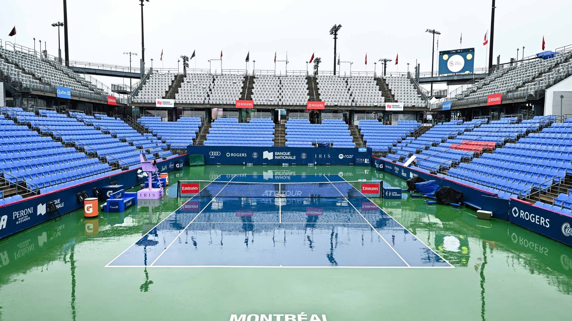 Il campo di Montreal sotto la pioggia (foto ATPsite)