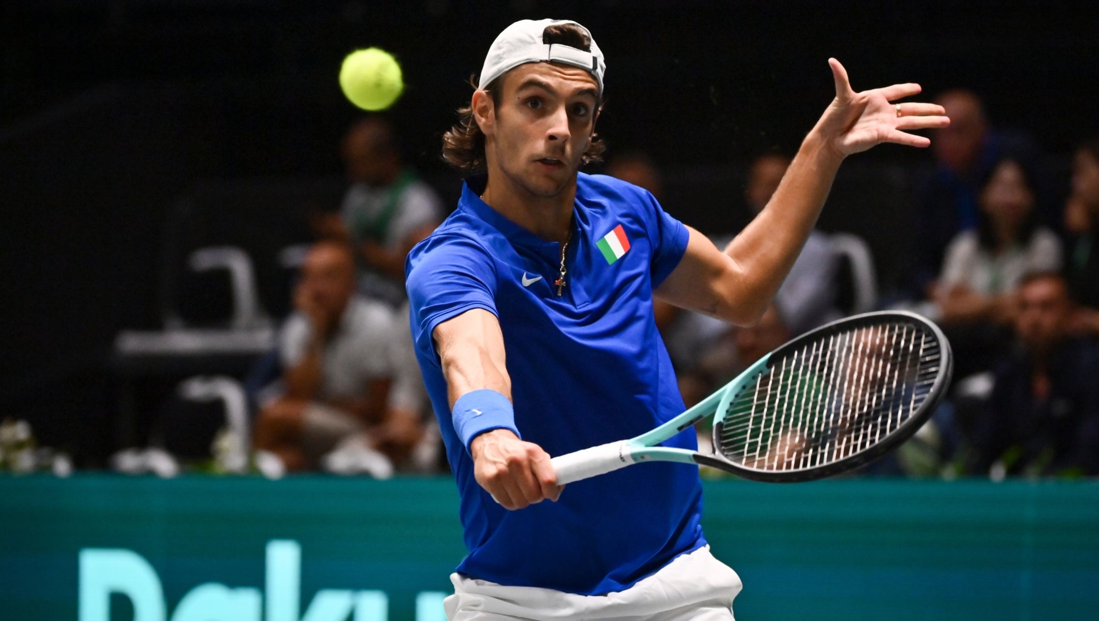 Lorenzo Musetti con la maglia azzurra