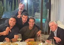 Nadal festeggia con Ancelotti la vittoria del Real Madrid nella Liga