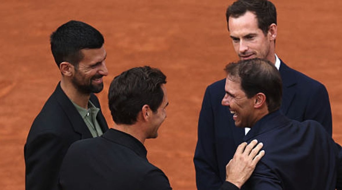 I Big 4 al completo per l'addio di Rafael Nadal - Foto getty images