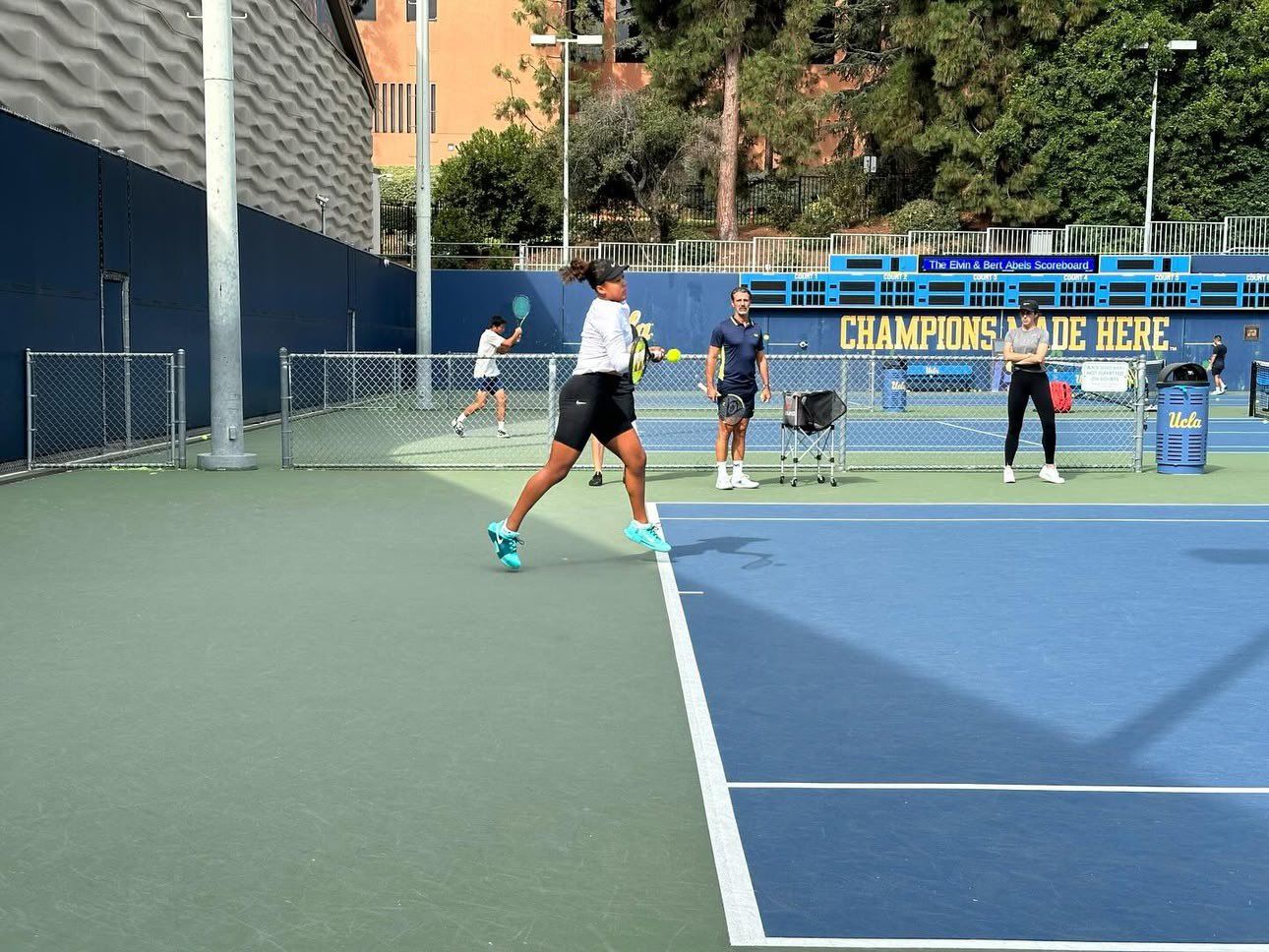 Osaka in allenamento con Mouratoglou