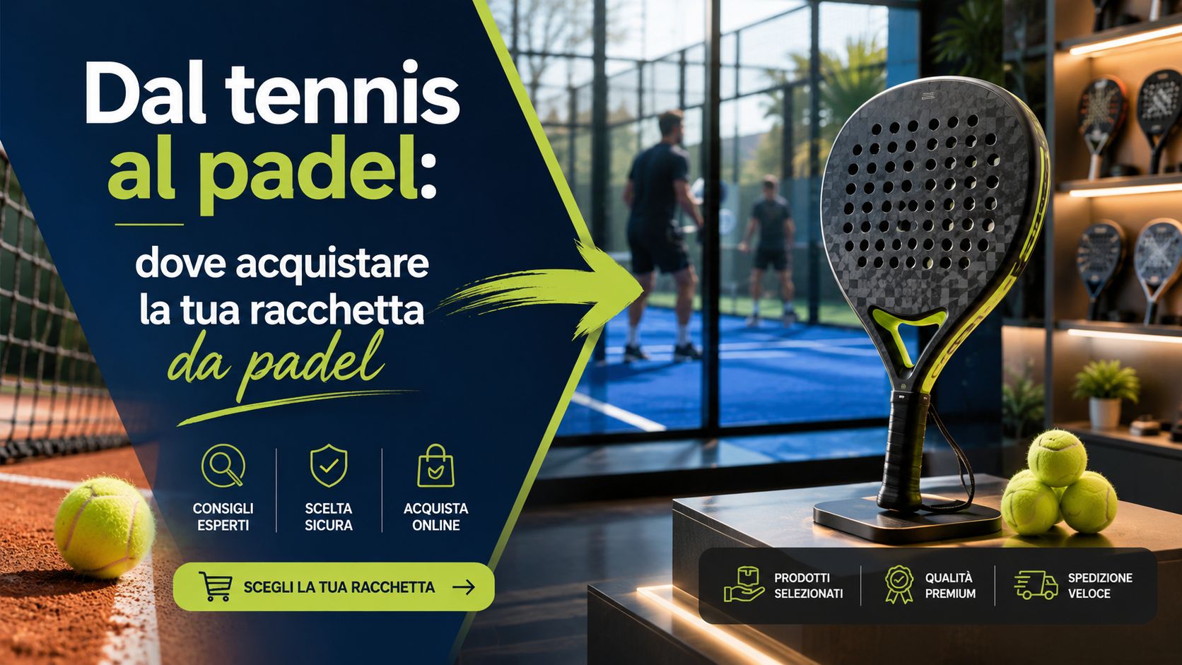 Dal tennis al padel: dove acquistare la tua racchetta da padel