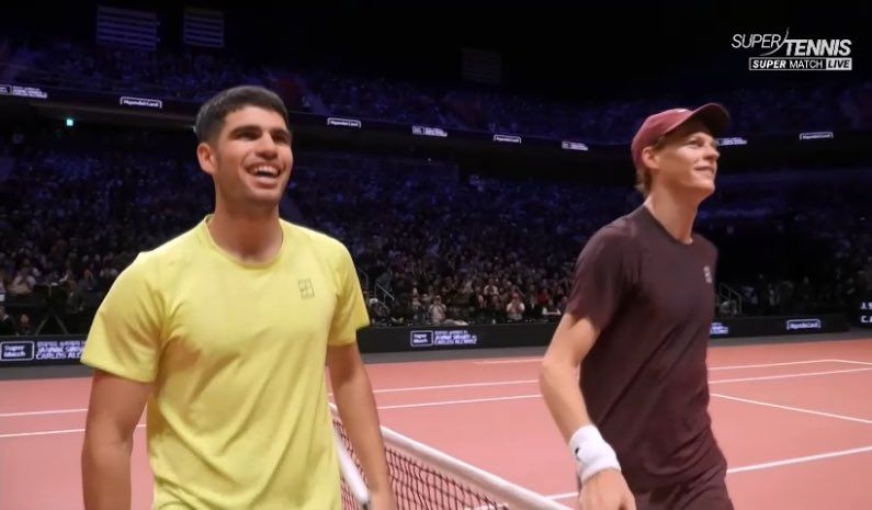 Carlos Alcaraz e Jannik Sinner nella foto