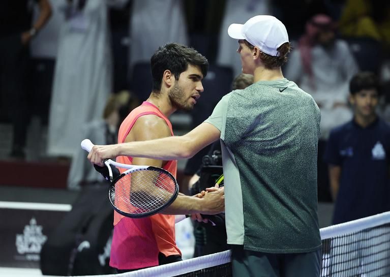 Jannik Sinner e Carlos Alcaraz  - Foto Getty Images