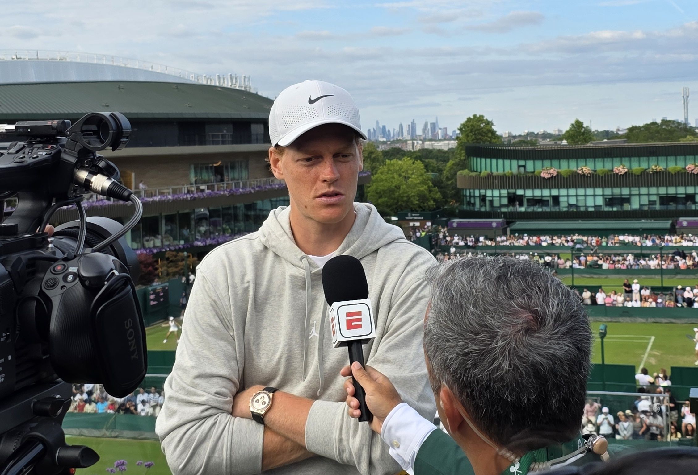 Jannik Sinner in conferenza stampa a Wimbledon