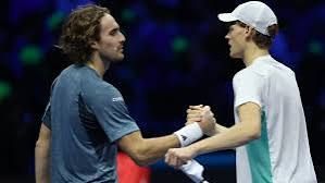 Sinner e Tsitsipas in una foto di archivio