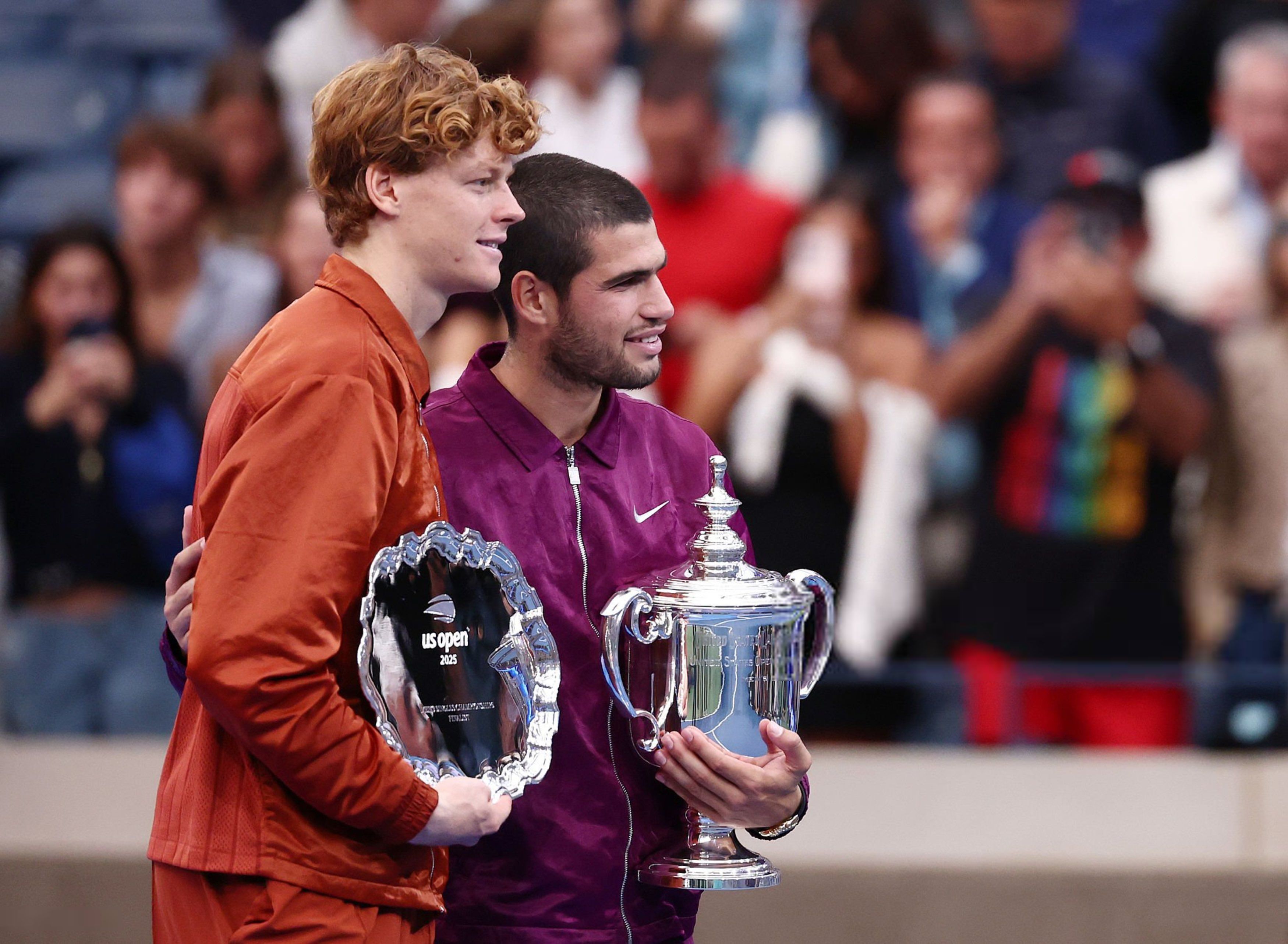 Jannik e Carlos durante la premiazione a New York